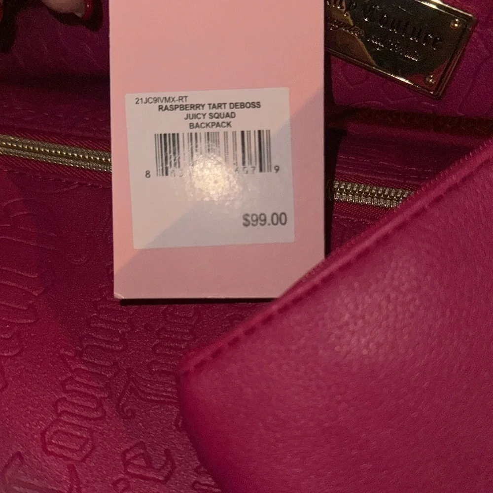 Juicy Couture Embossed Allover Y2k Logo Backpack Coin purse Barbie Pink New